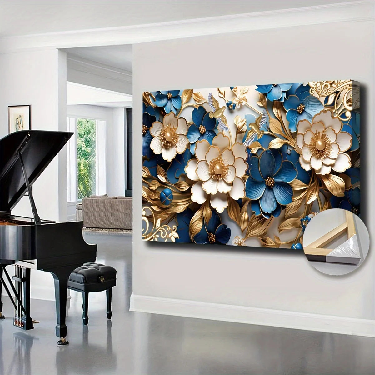 Canvas Wall Art Filled with Floral Symphony Suitable for Living Room Bedroom Home Office Kitchen Dining Room Wall Decoration