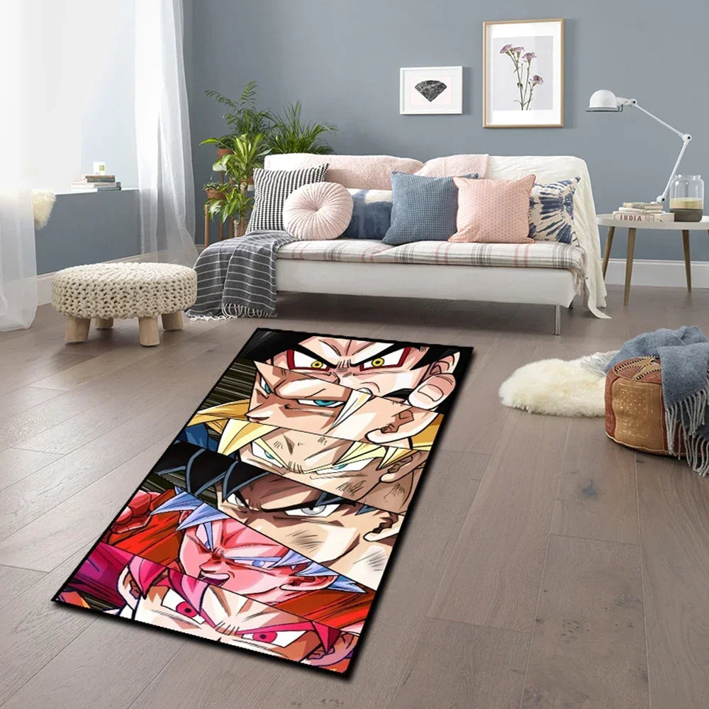 Irregular Area Rugs Anime Dragon Ball Z Goku Different Forms Custom Rug Handmade Carpet Area Rug for Home Decor