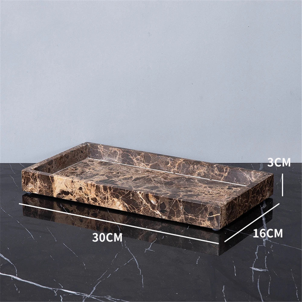 Brown Onyx Natural Marble Bathroom Accessories Luxury Marble Soap Dispenser Toothbrush Holder Soap Dish Tray Set for Bathroom