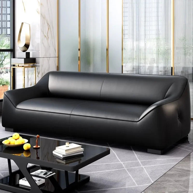 Turkish Rattan Stone Couch Sectional Office Sofa Single in sleek gray leather. A luxurious and modern addition to any living room or office space.