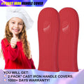 Cbiumpro 2-Pack Cast Iron Handle Cover, Silicone Heat Resistant Hot Cast Iron Skillet Pan Handle Covers Holder Sleeve