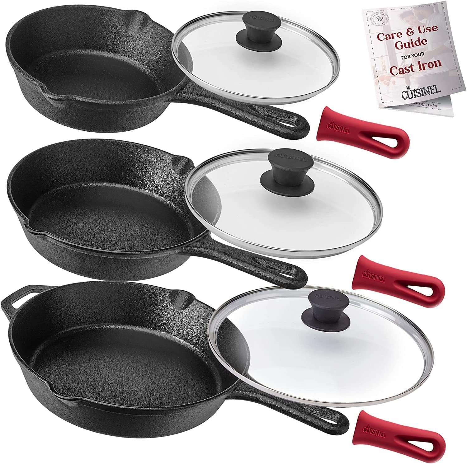 Cuisinel Cast Iron Skillets Set 
