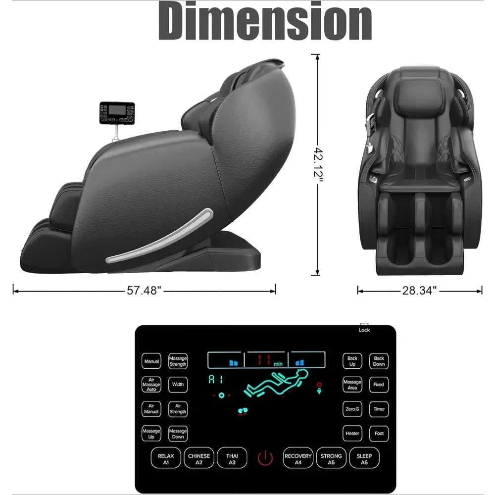 Full Body Zero Gravity Massage Chair with Heat, Body Scan, Bluetooth, Foot Roller, APPControl, SL-Track Shiatsu Massage Recliner