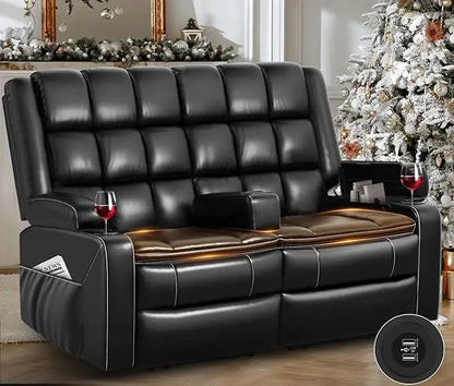 Electric sofa Oversized Recliner Chair with Massage & Heat, Extra Large Seat Breathable Faux Leather Manual Recliners