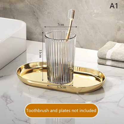 Acrylic Mouthwash Cup Toothbrush Bathroom Cup Light Luxury Style Bathroom Storage Accessories Toothbrush Holder