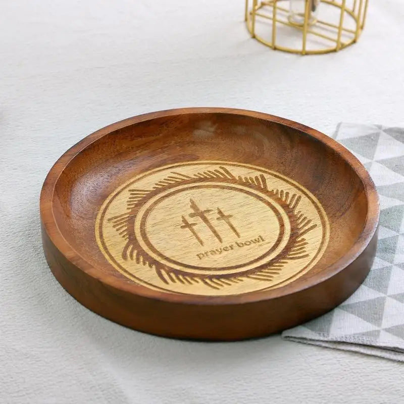 Prayer Bowls For Women With Cards Wood Prayer Dough Bowl Prayer Cards Included Offering Bowl Prayer Decor For Congregation