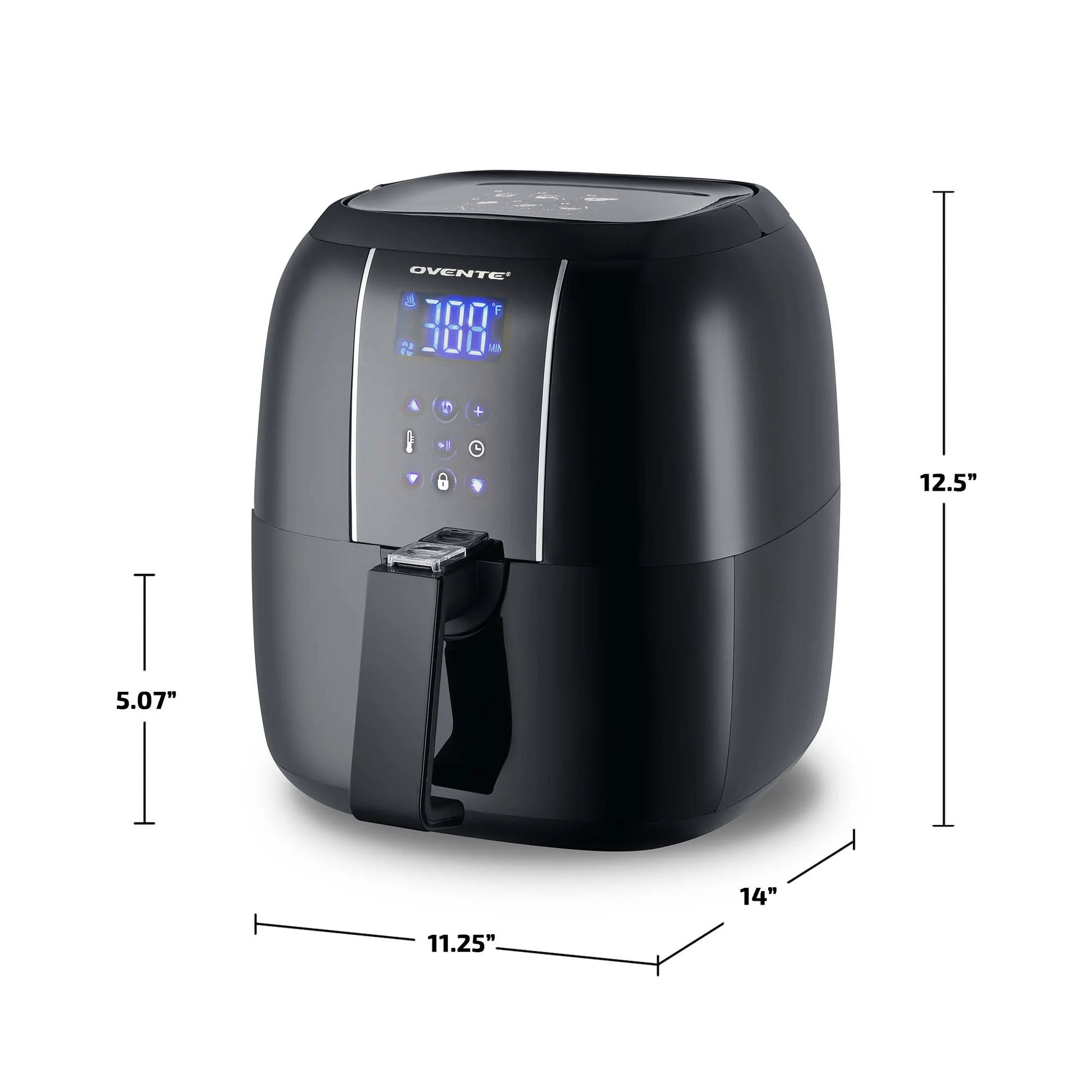 3.2 Quart Compact Air Fryer, Digital LED Touch Screen, Non-Stick Basket, New-Black FAD61302B