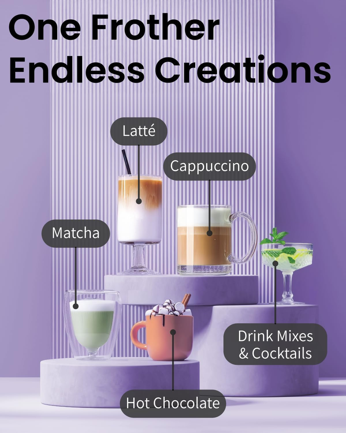 Elementi Electric Milk Frother Handheld