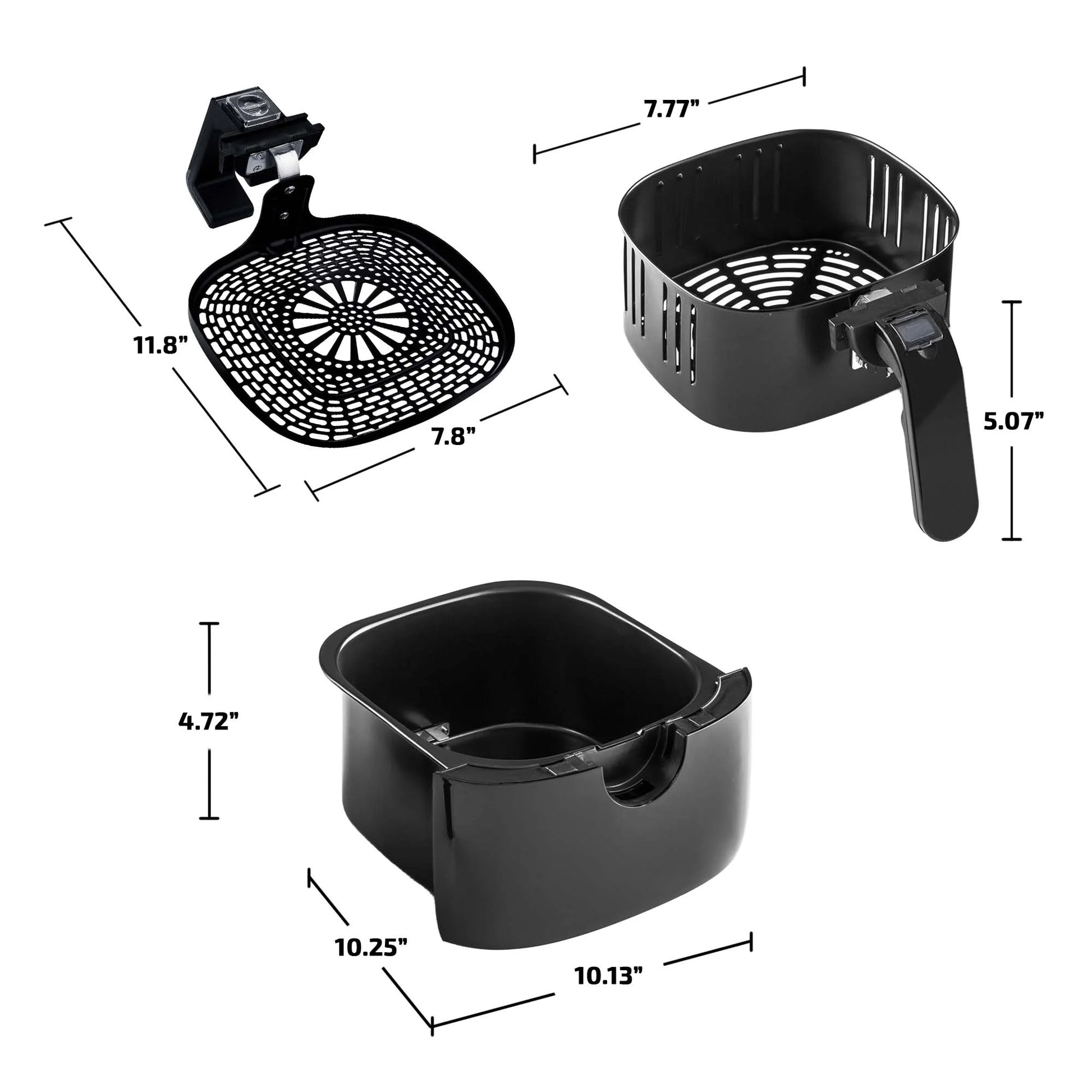 3.2 Quart Compact Air Fryer, Digital LED Touch Screen, Non-Stick Basket, New-Black FAD61302B