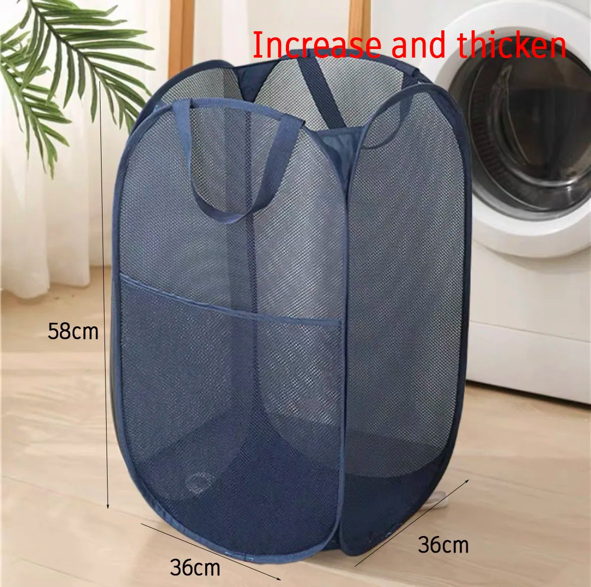 Collapsible Mesh Laundry Hamper Foldable Dirty Clothes Storage Basket Shower Room Bedroom Portable Business Travel Organizer