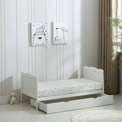 Wooden Baby Cot with Drawer & Aloe Vera Mattress