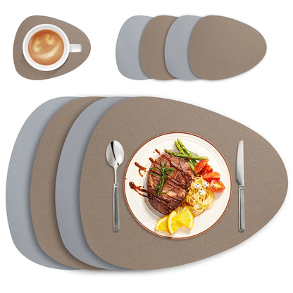 Irregular PU Leather Placemats Set