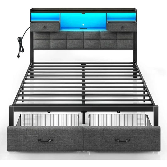 Full Size Bed Frame with Storage