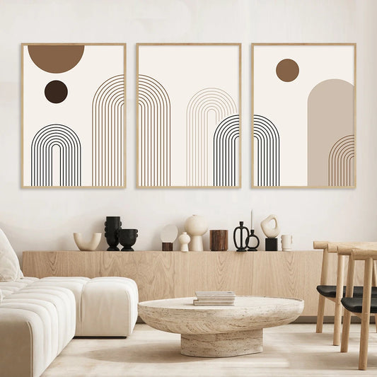 Modern Boho Geometric Canvas Wall Art