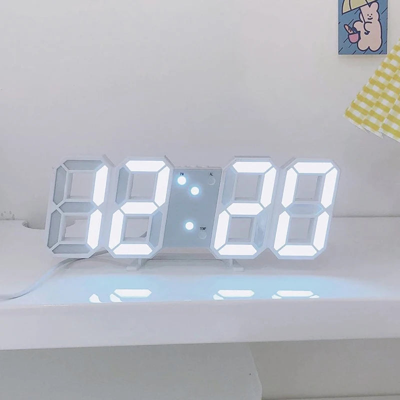 Modern 3D LED Digital Wall Clock