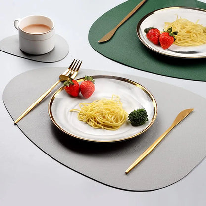 Irregular PU Leather Placemats Set