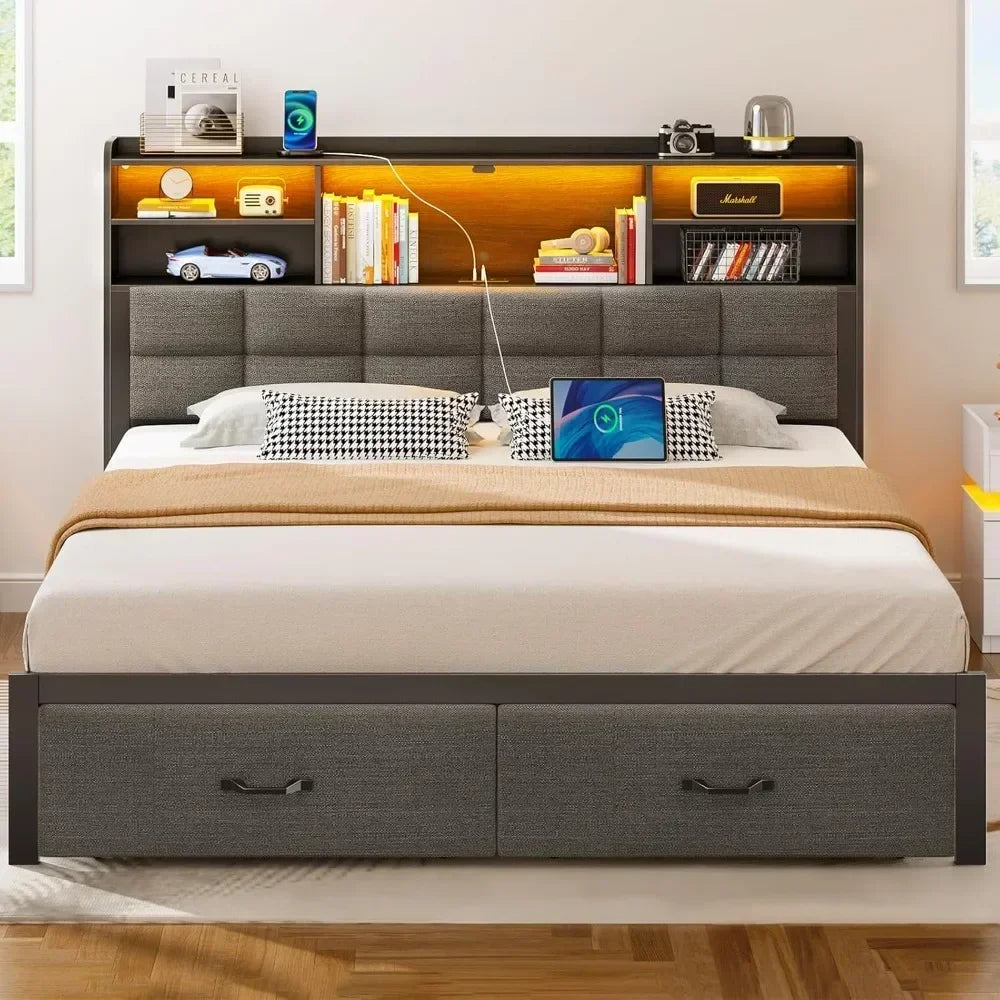 Full Size Bed Frame with Storage