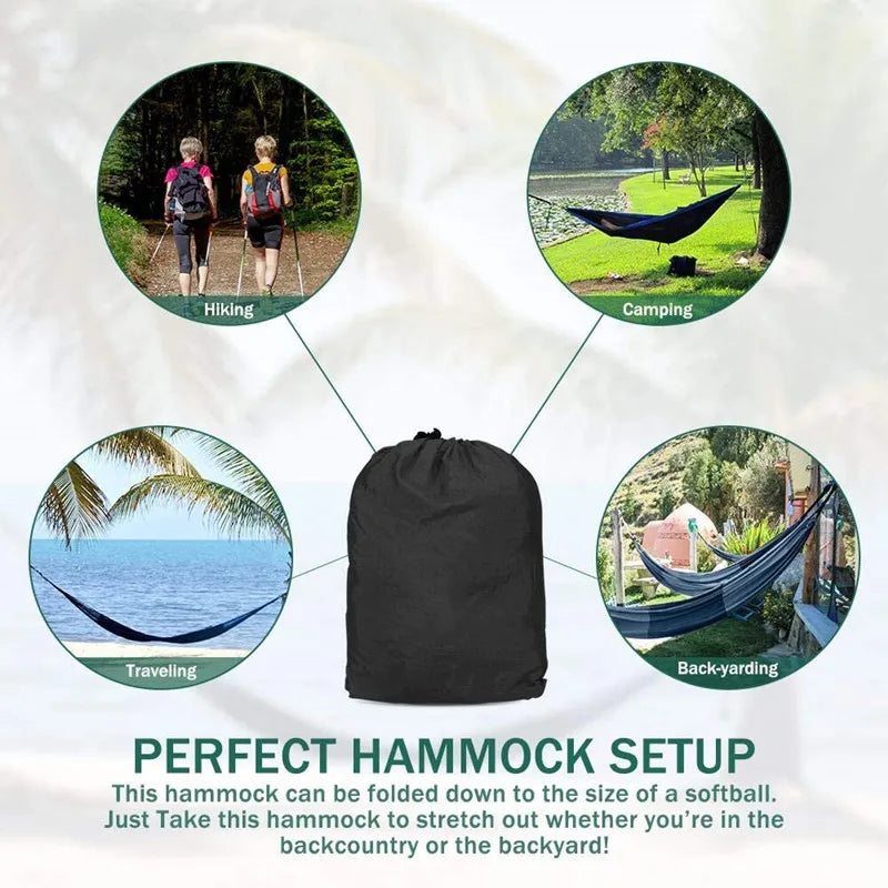 Portable Hammock 270x140cm Nylon Parachute Fabric