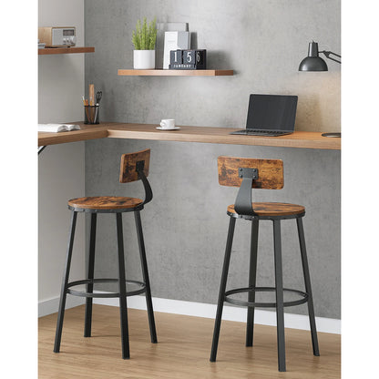 Industrial Bar Stools with Backrest