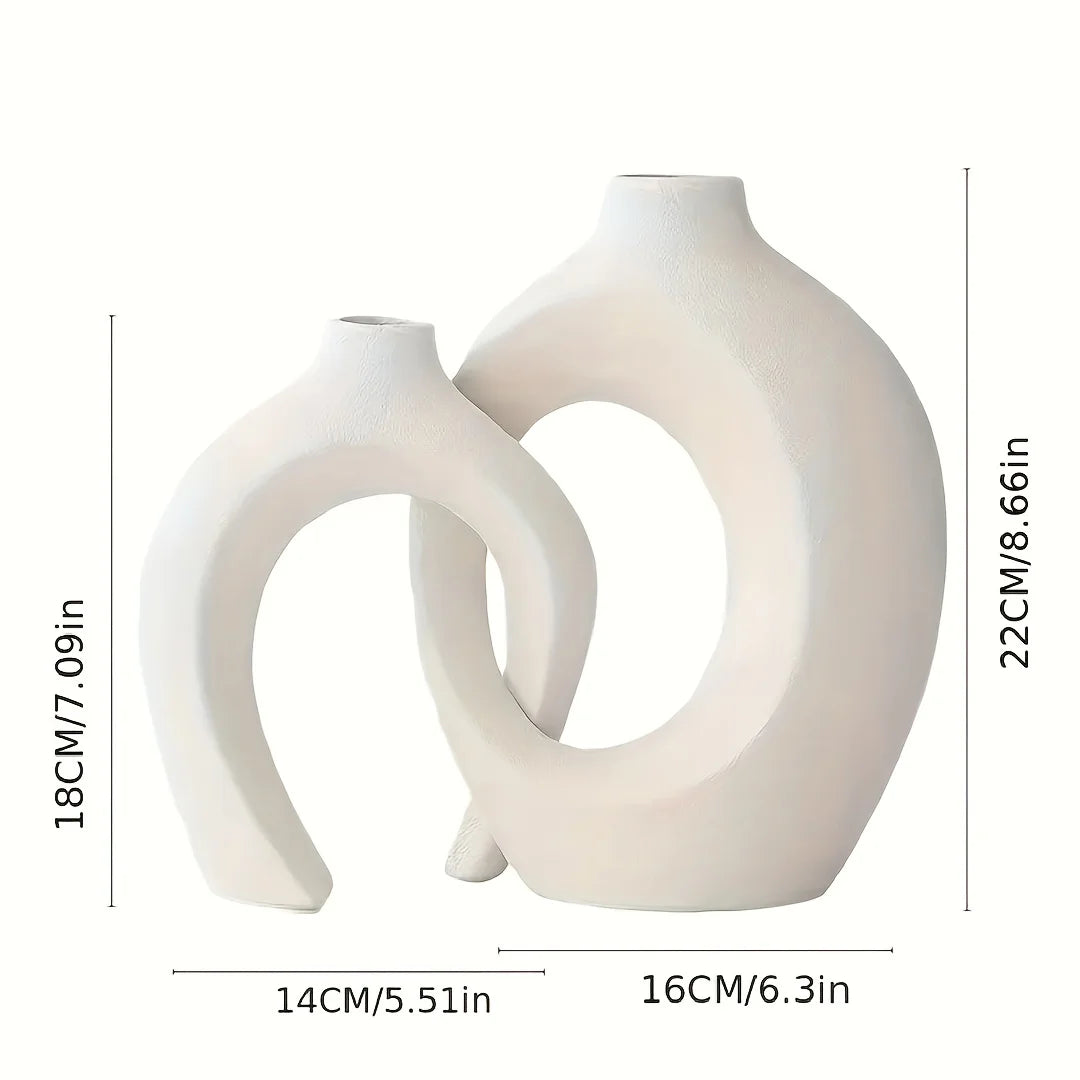 Hollow Nordic Ceramic Vase Set