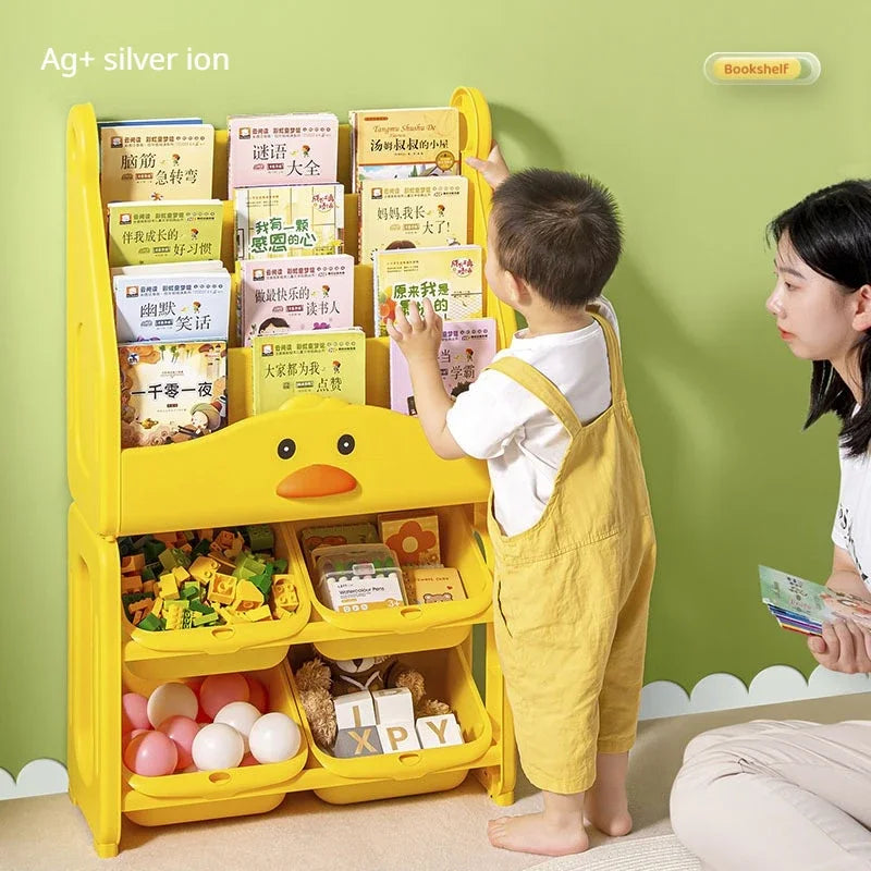 Children's Bookshelf with Toy Storage