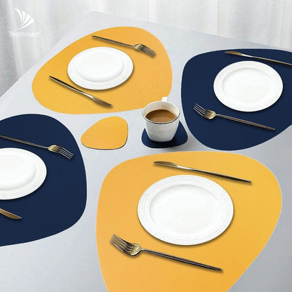 Irregular PU Leather Placemats Set