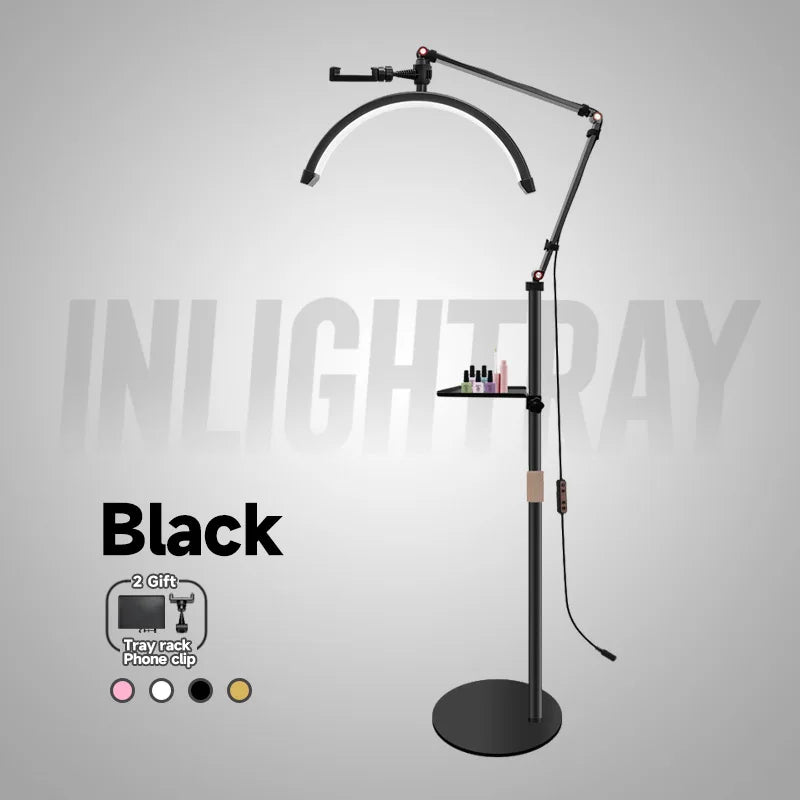 Customized Logo Half Moon Eyelash Extension Floor Lamp