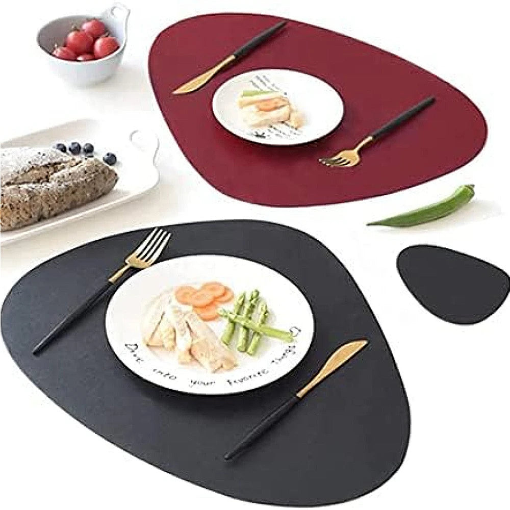 Irregular PU Leather Placemats Set