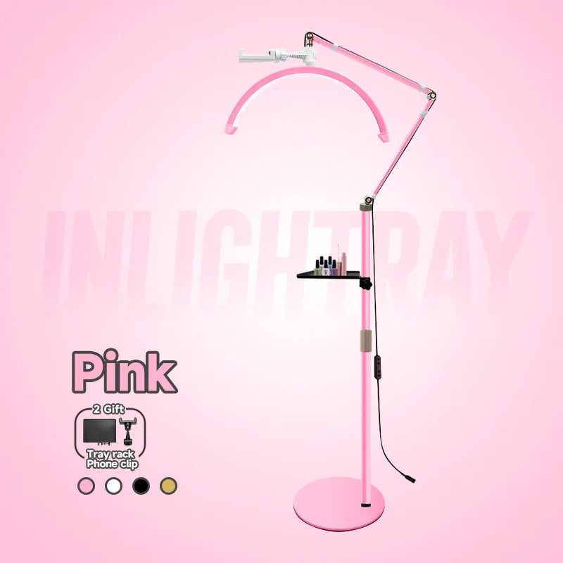 Customized Logo Half Moon Eyelash Extension Floor Lamp