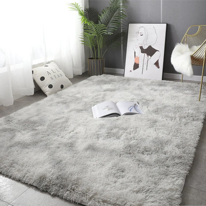 Gray Plush Carpet Soft Velvet Rug Anti-Slip