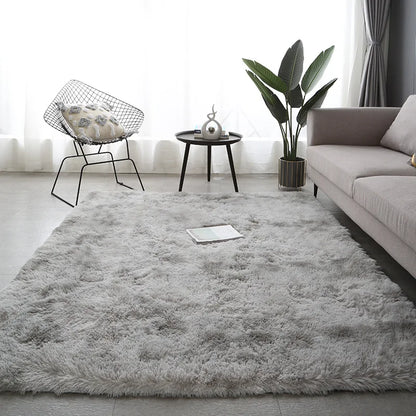 Gray Plush Carpet Soft Velvet Rug Anti-Slip