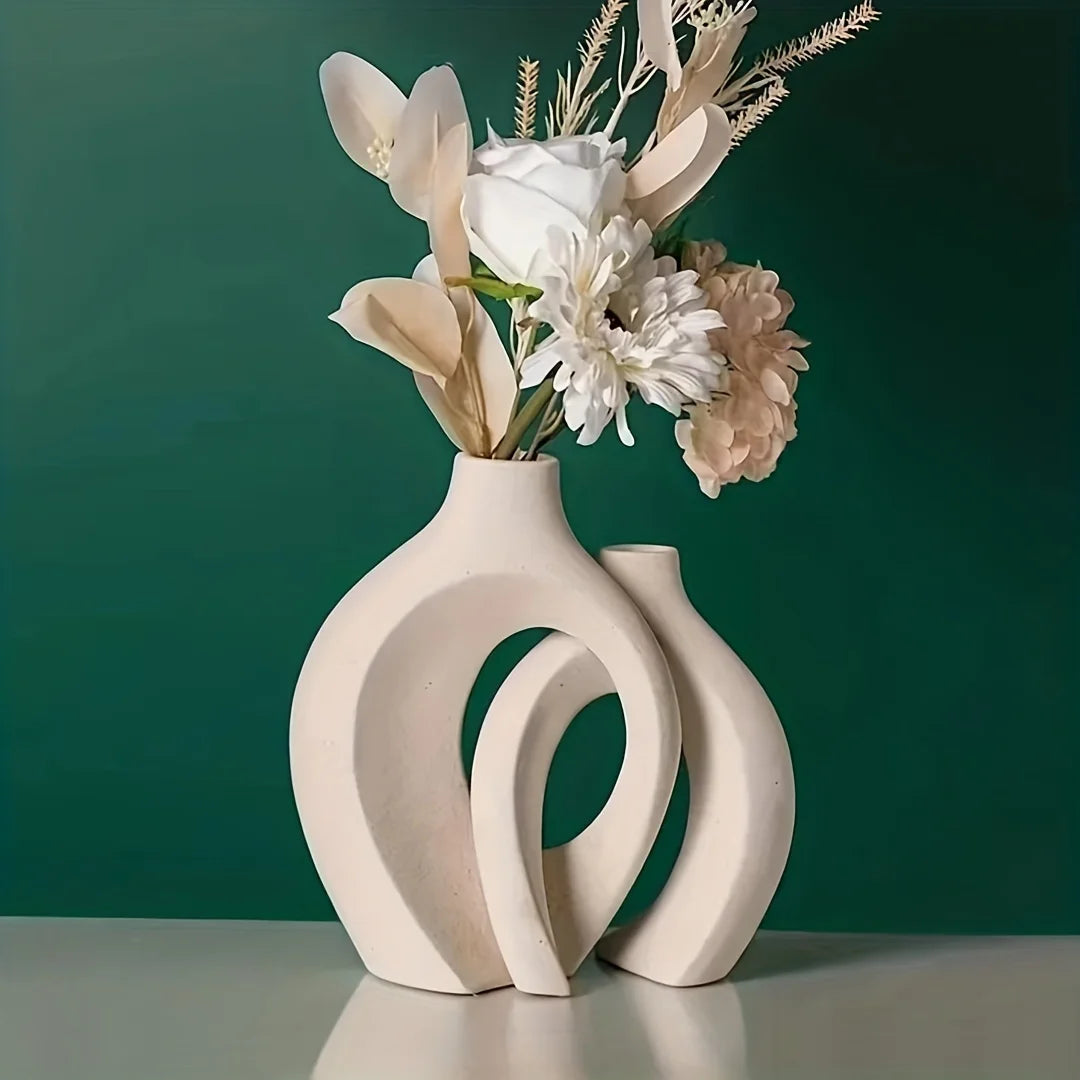 Hollow Nordic Ceramic Vase Set