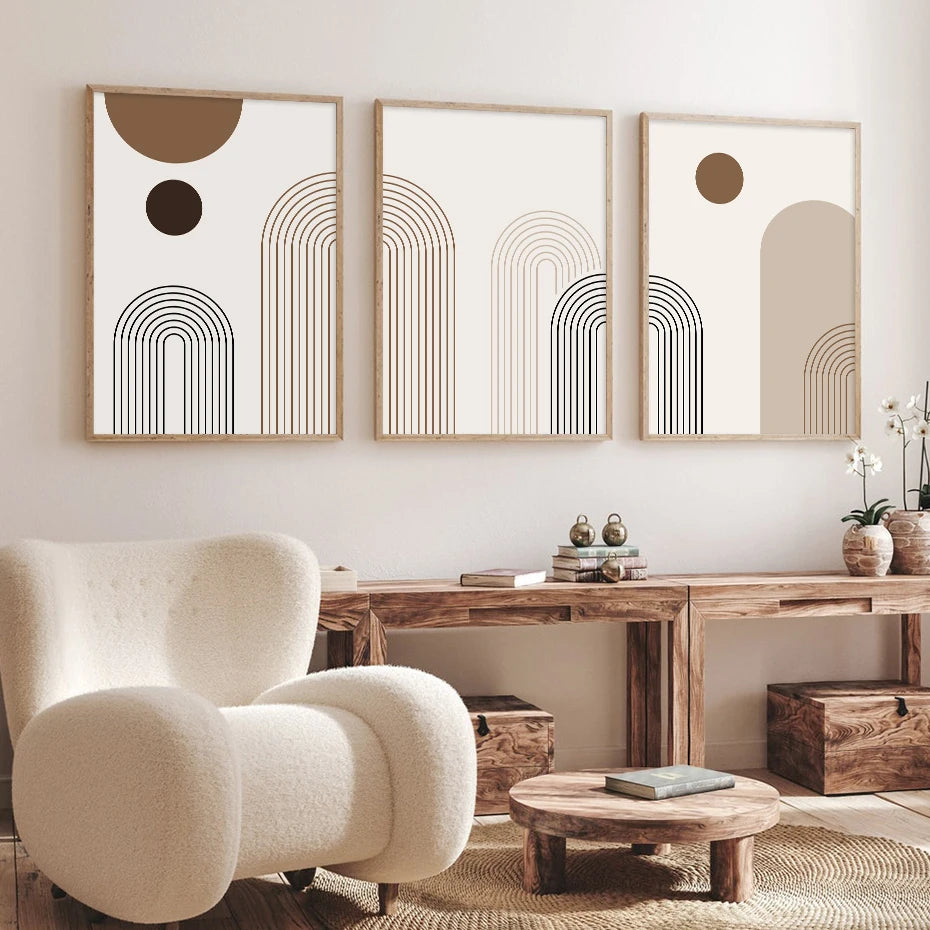 Modern Boho Geometric Canvas Wall Art