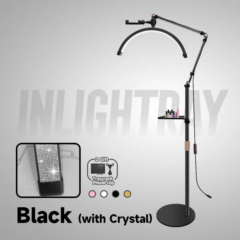 Customized Logo Half Moon Eyelash Extension Floor Lamp