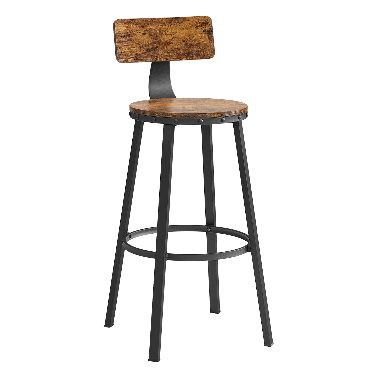 Industrial Bar Stools with Backrest