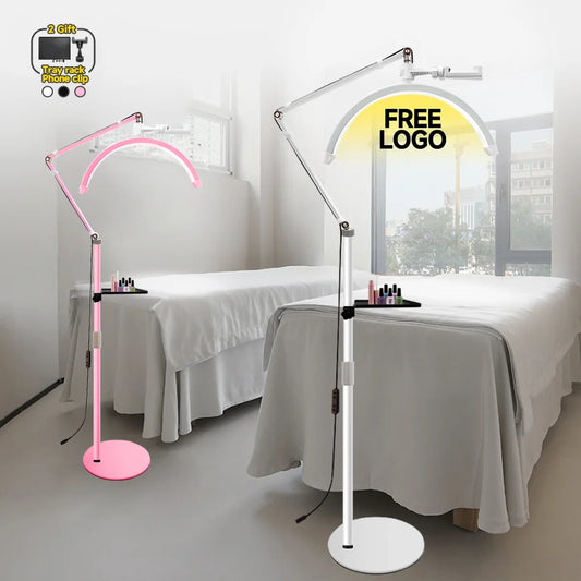 Customized Logo Half Moon Eyelash Extension Floor Lamp