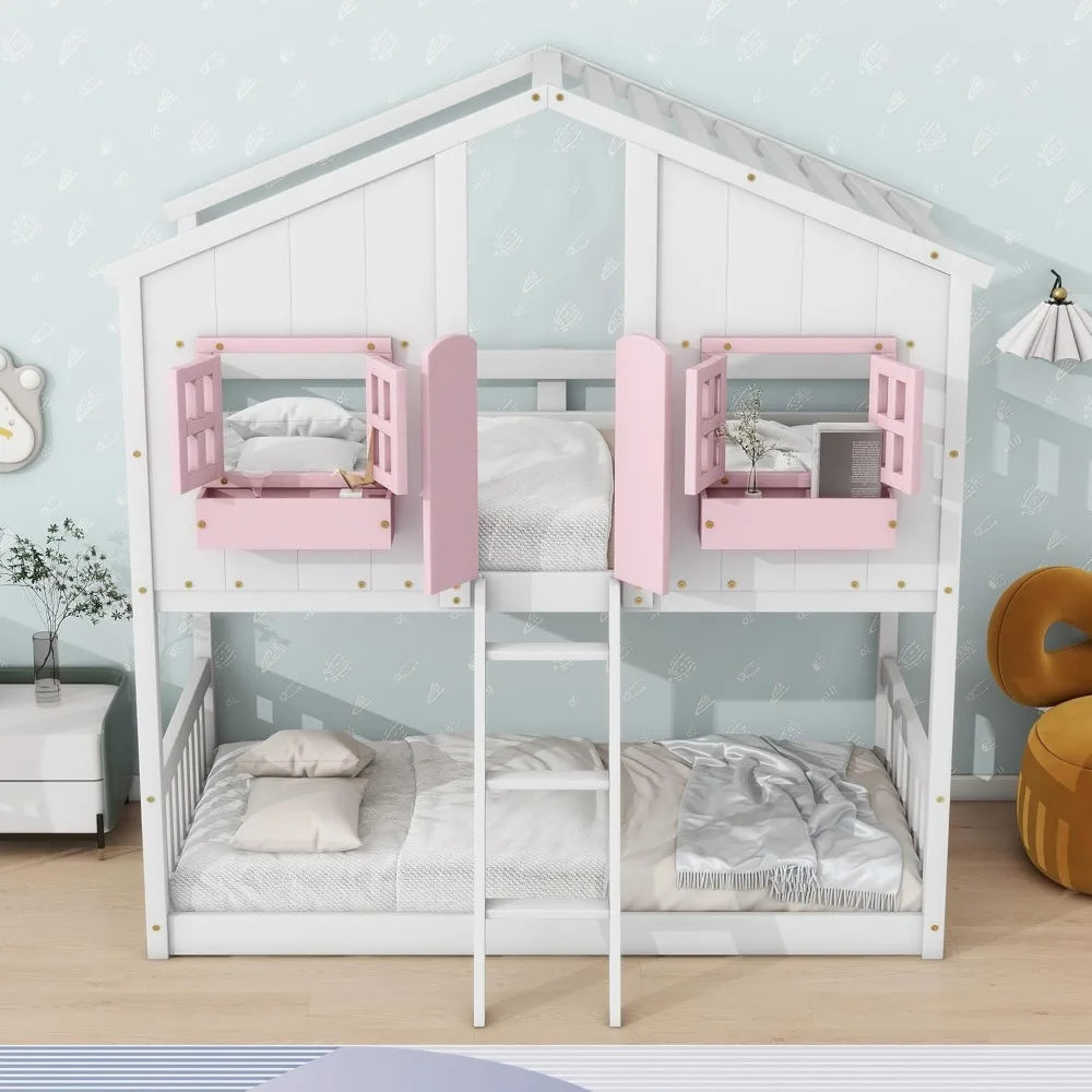 Twin Over Twin House Bunk Bed