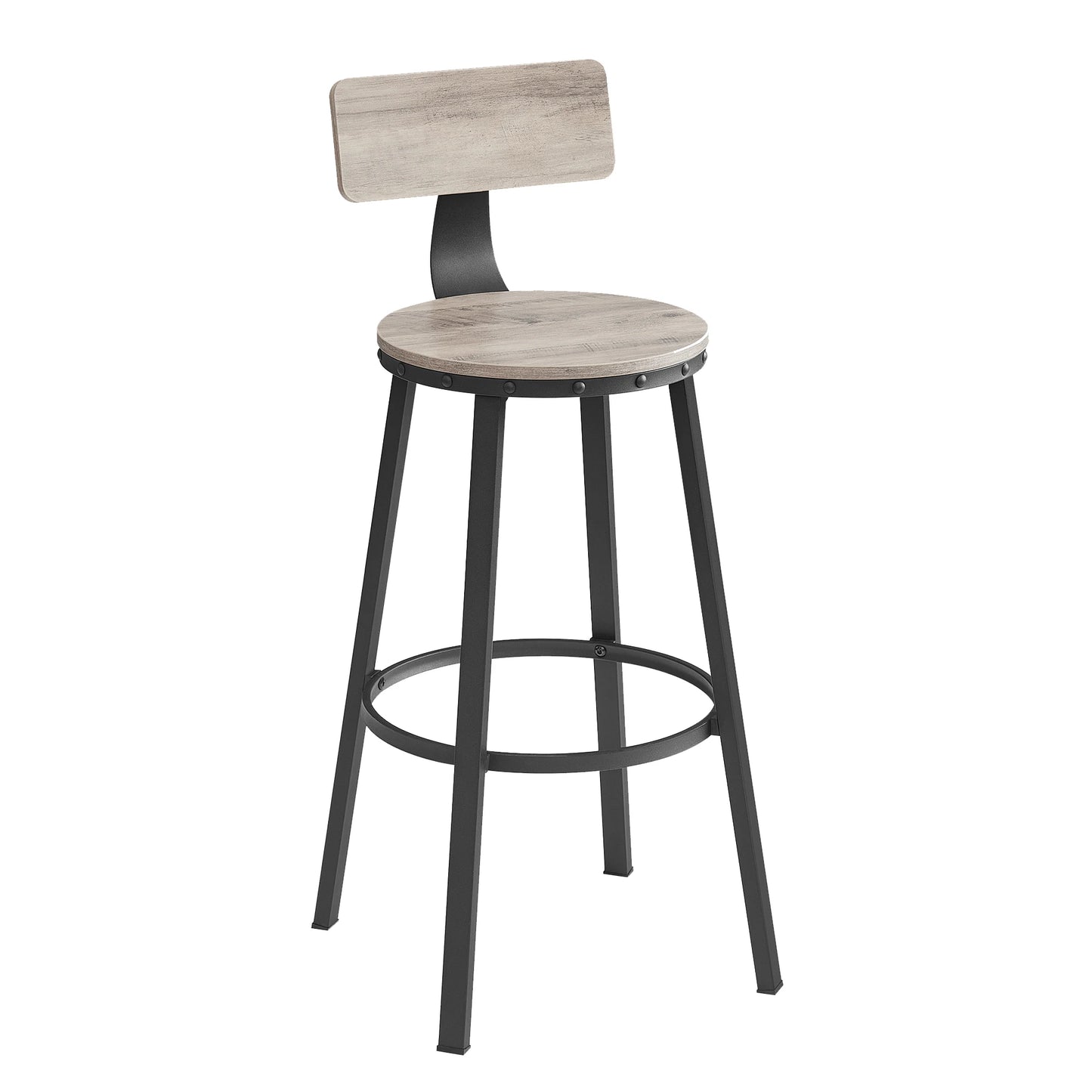 Industrial Bar Stools with Backrest