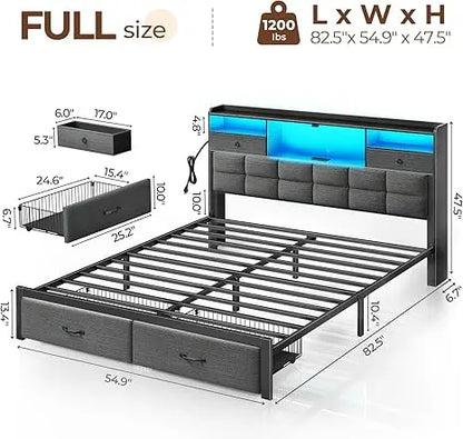 Full Size Bed Frame with Storage