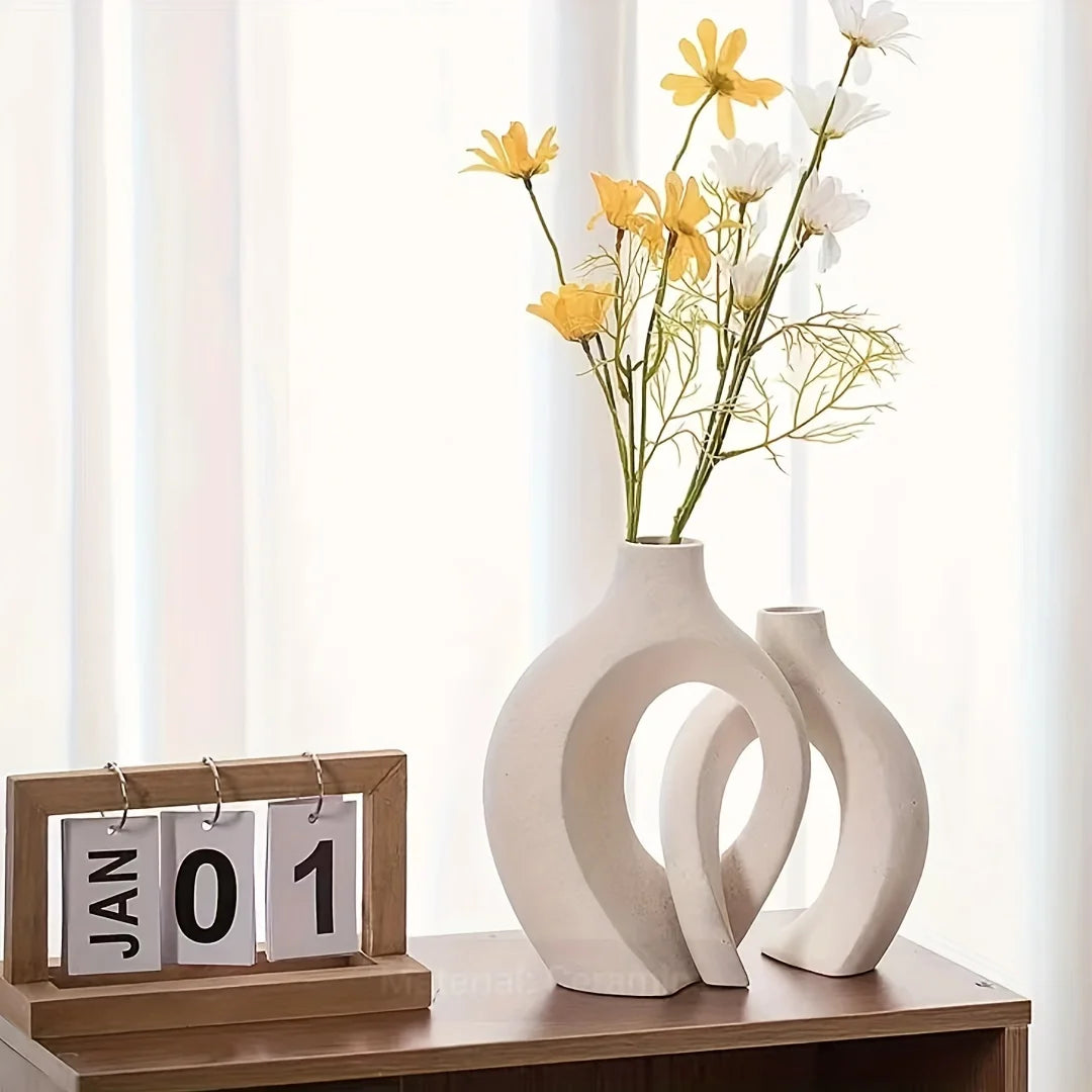 Hollow Nordic Ceramic Vase Set