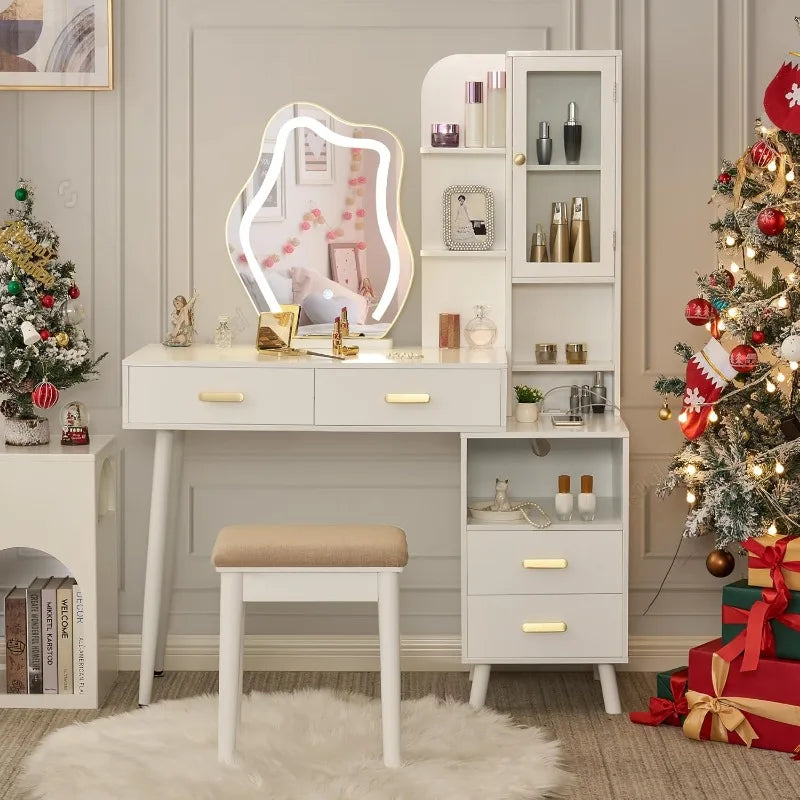 Vanity Desk with Lighted Mirror