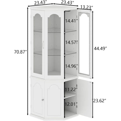 Corner Bar Cabinet with LED Lights