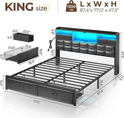 Full Size Bed Frame with Storage