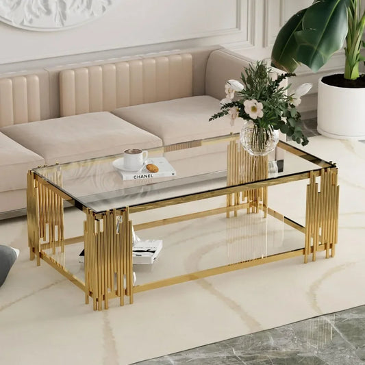 Modern Coffee Table with Gold Legs