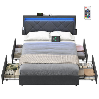 Double Bed Frame with Storage