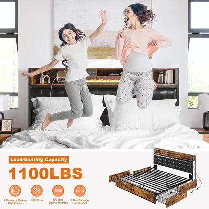 King Bed Frame with Storage