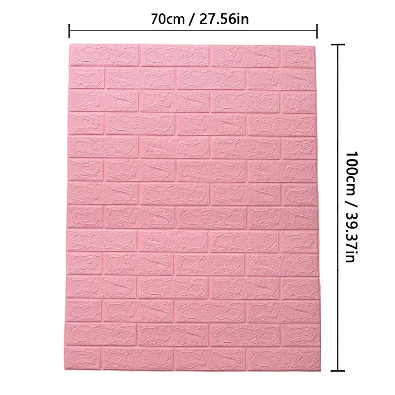 3D Self-Adhesive Brick Wall Stickers Waterproof