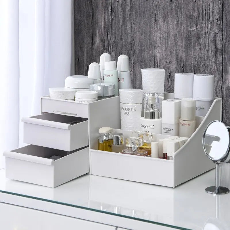 White Drawer Makeup Storage Box