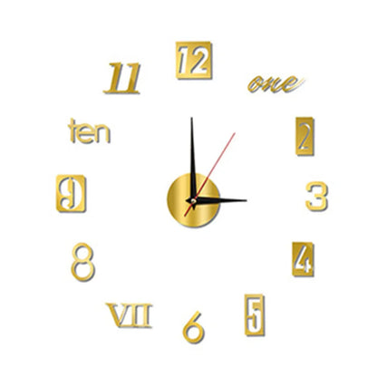 3D Roman Numeral Acrylic Mirror Wall Clock