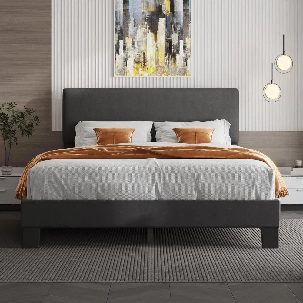 Upholstered Bed Frame with Headboard